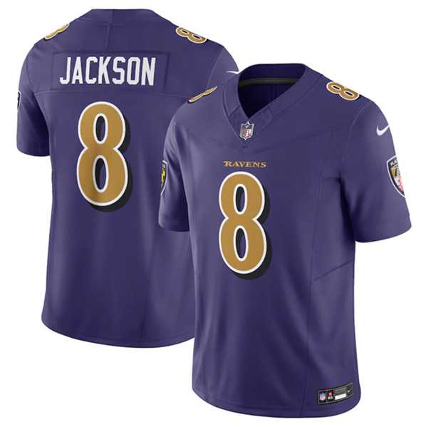 Men & Women & Youth Baltimore Ravens #8 Lamar Jackson Purple 2023 F.U.S.E Coloe Rush Jersey->baltimore ravens->NFL Jersey